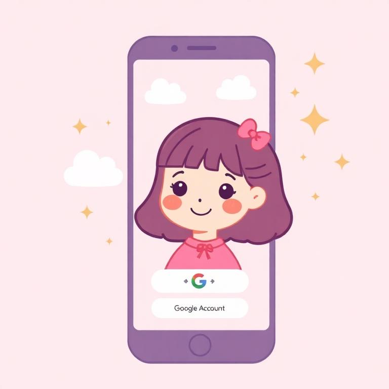 Menina criando conta com o Google no celular